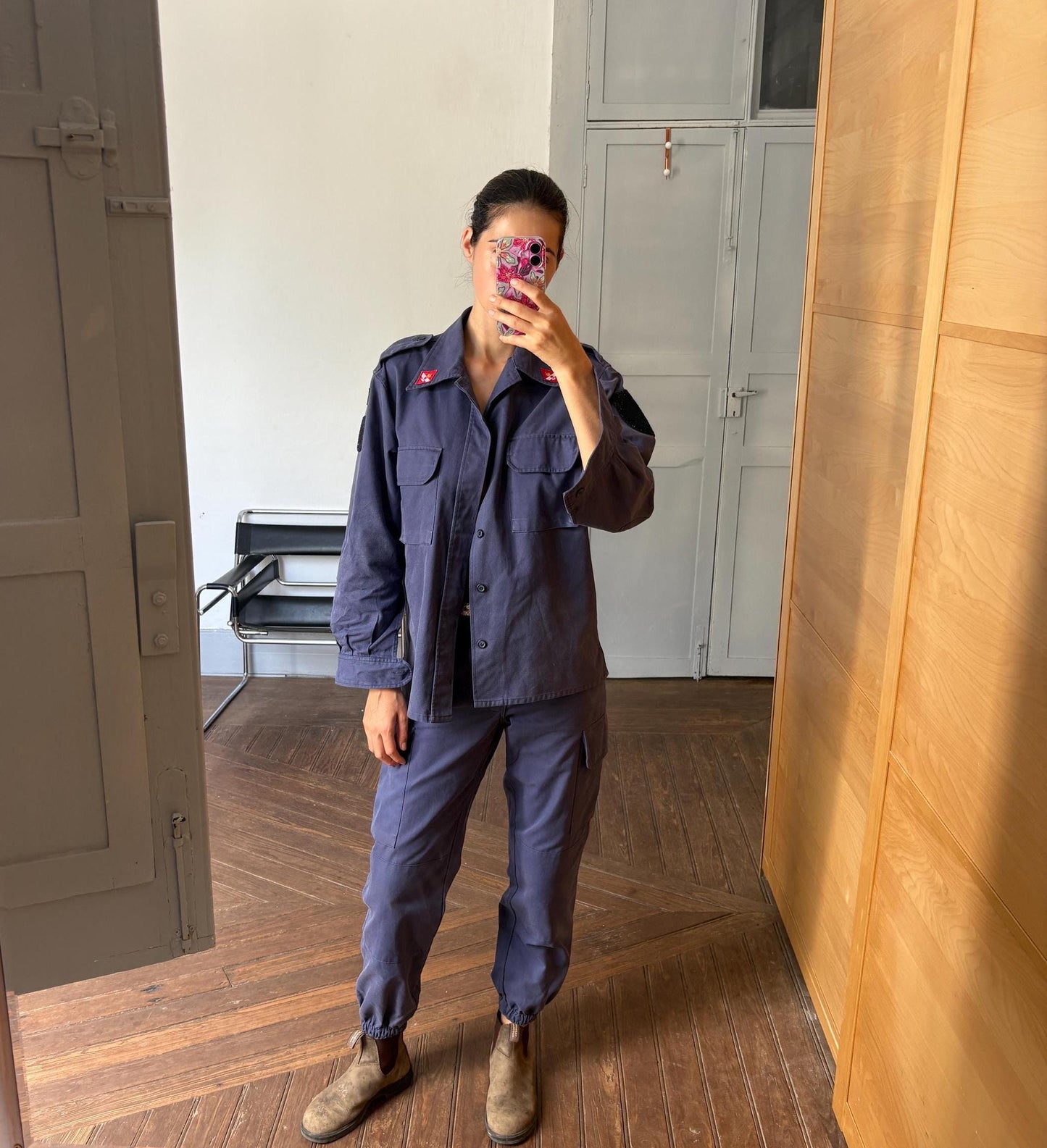 Vintage Spanish Airforce uniform, Ejército del Aíre work wear, Blue Spanish Soldier military clothing, army wear