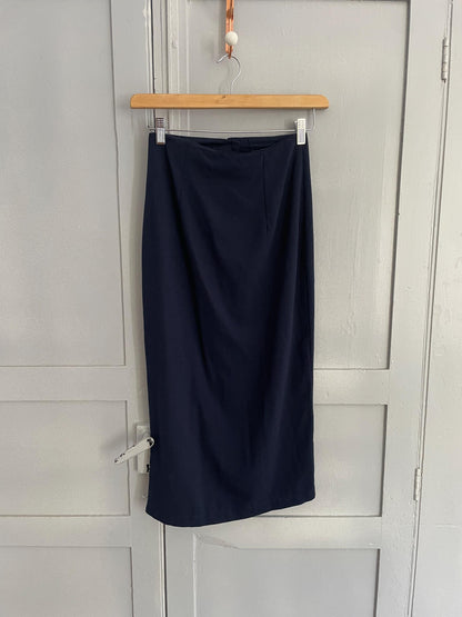 Navy Vintage High Waist Maxi Skirt — additional view 7