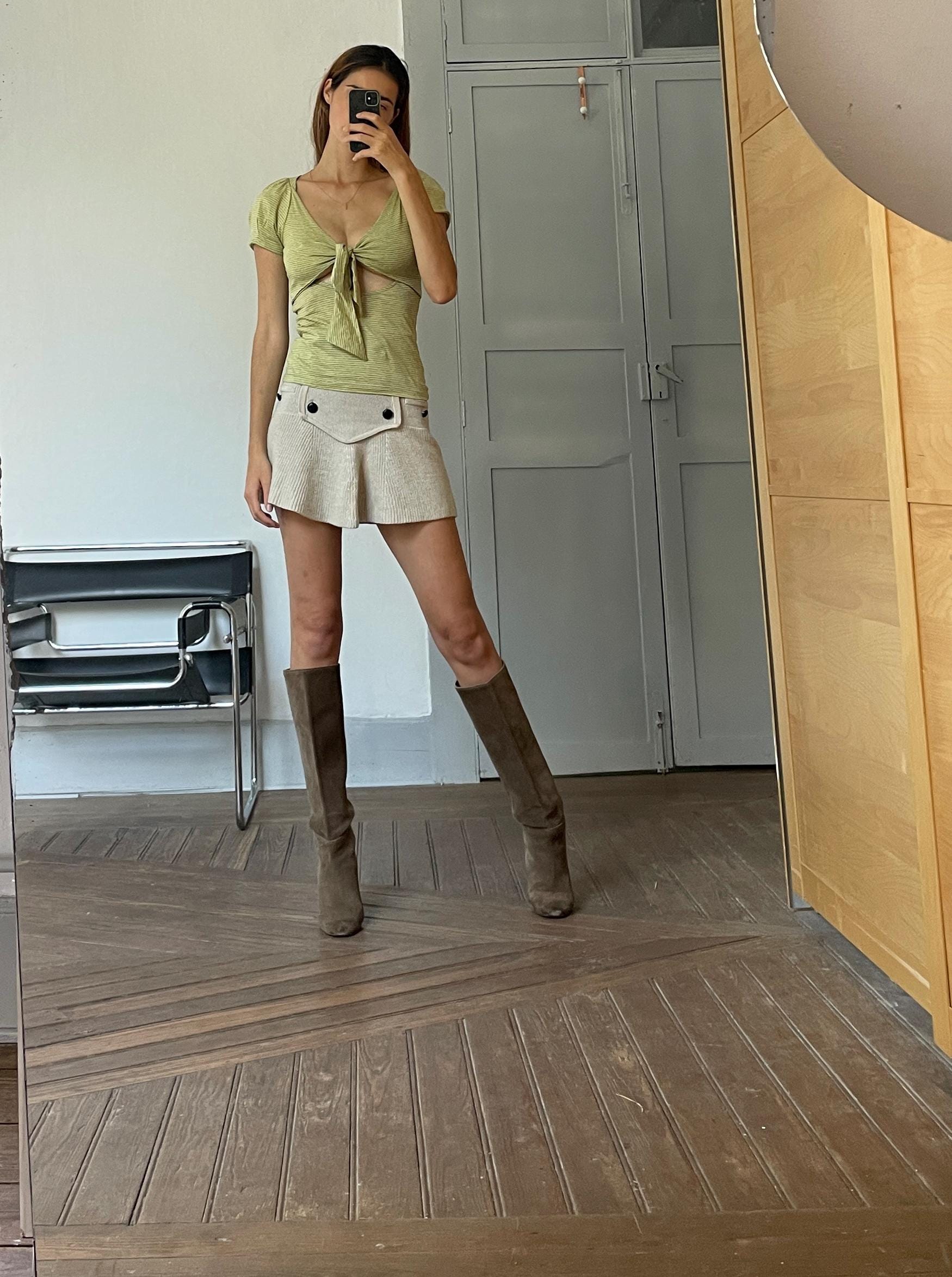 Vintage Patrizia pepe cotton top, Sexy open neckline woman t-shirt, striped designer summer tee