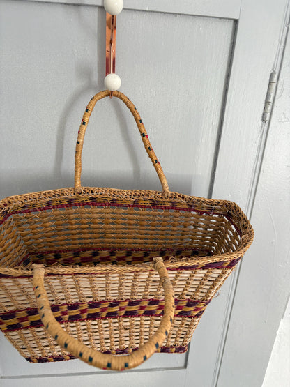 Vintage Brown Sisal Woven Shopper — additional view 10