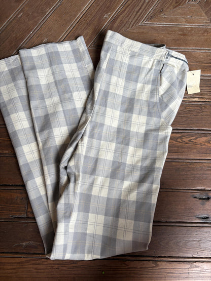 Italian Vintage Plaid Cotton Trousers — additional view 7