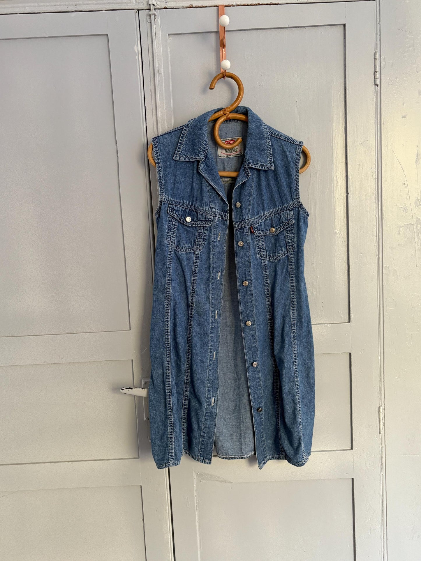 Levi's Blue Minimalist Style, Basic sleeveless Jeans dress, M