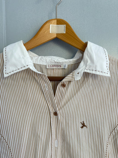 Vintage Lloyd's Brown Striped Blouse — additional view 6