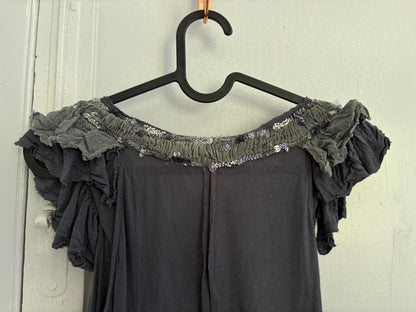 Grey Sequin Embellished Vintage Shirt — additional view 7
