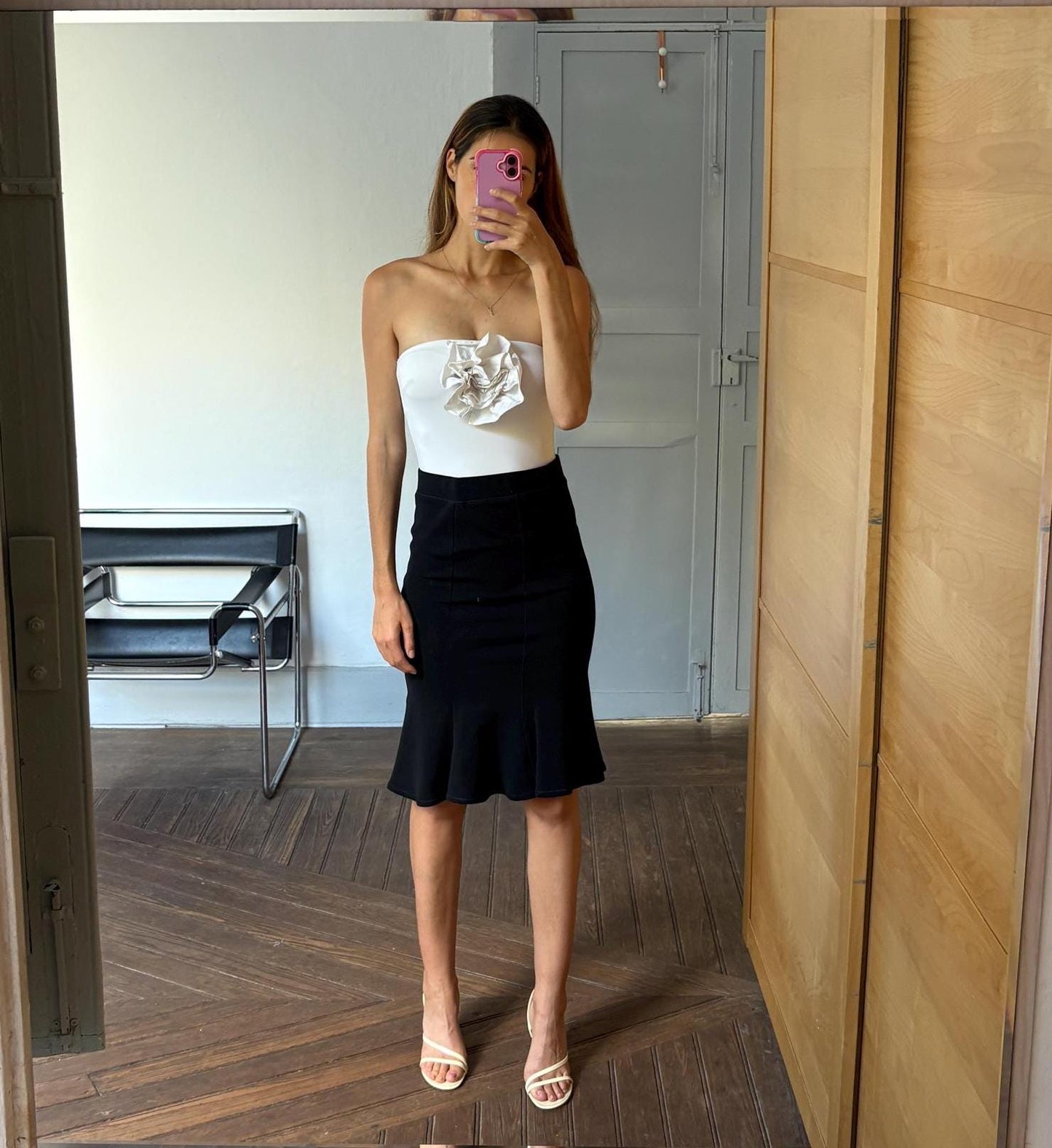 Liu Jo Vintage Black Midi Skirt — back view