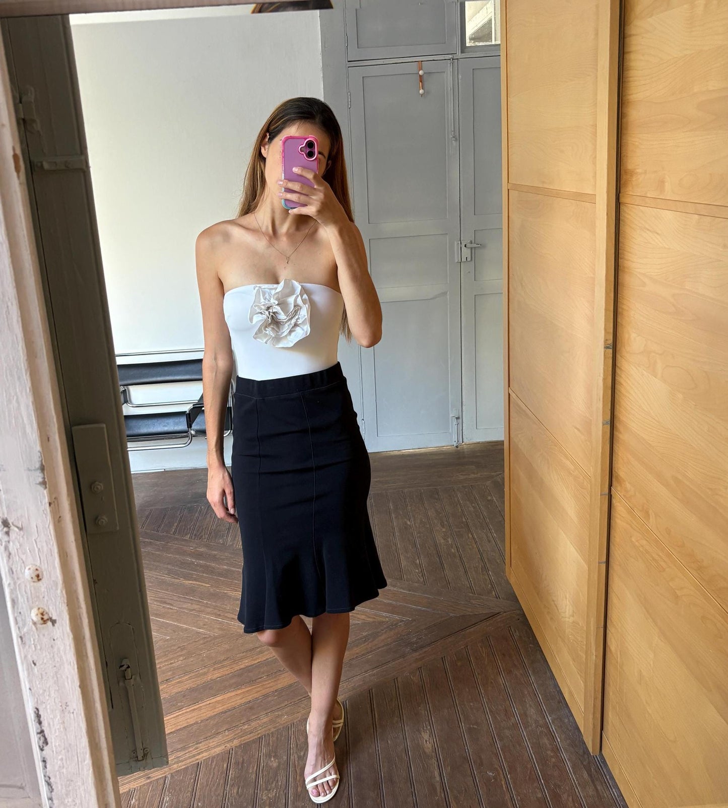 Vintage Liu Jo black midi skirt, Elegant formal pencil skirt, Designer clothing for women