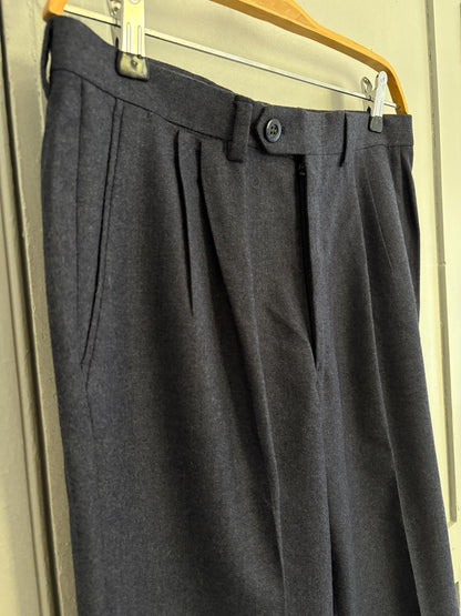 Navy Blue Tailored Wool Trousers — additional view 9