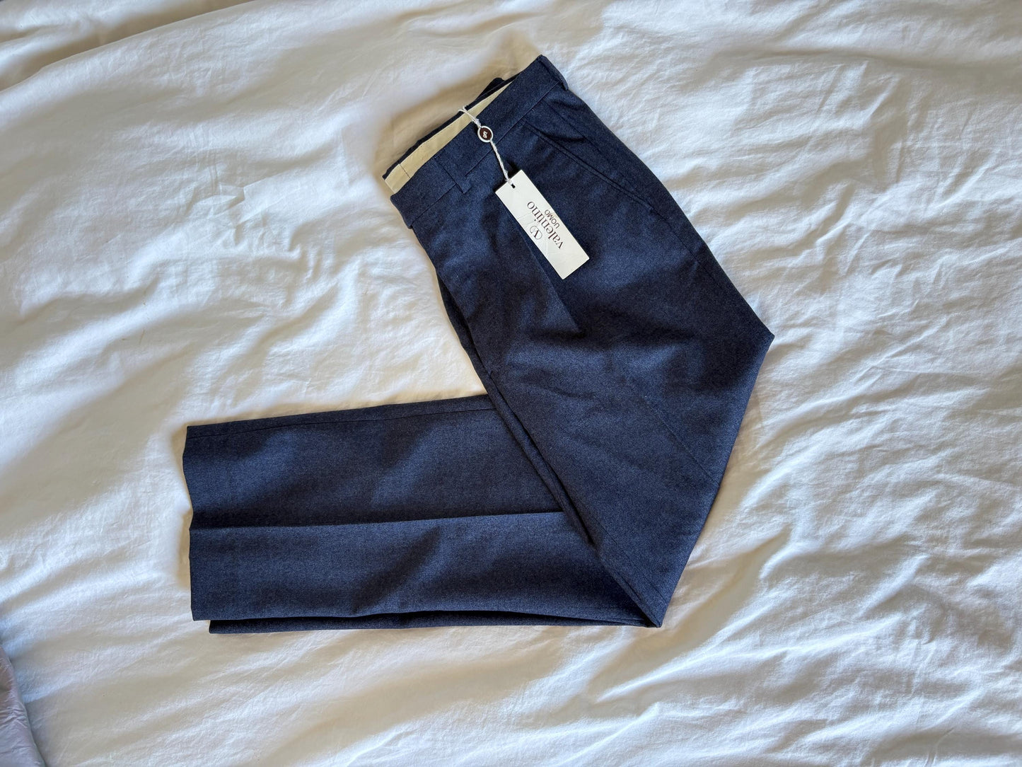 Vintage Valentino MEN'S trousers, Navy blue classic wool pants, Elegant formal men pants, Tailored Straight-Leg Trousers for men