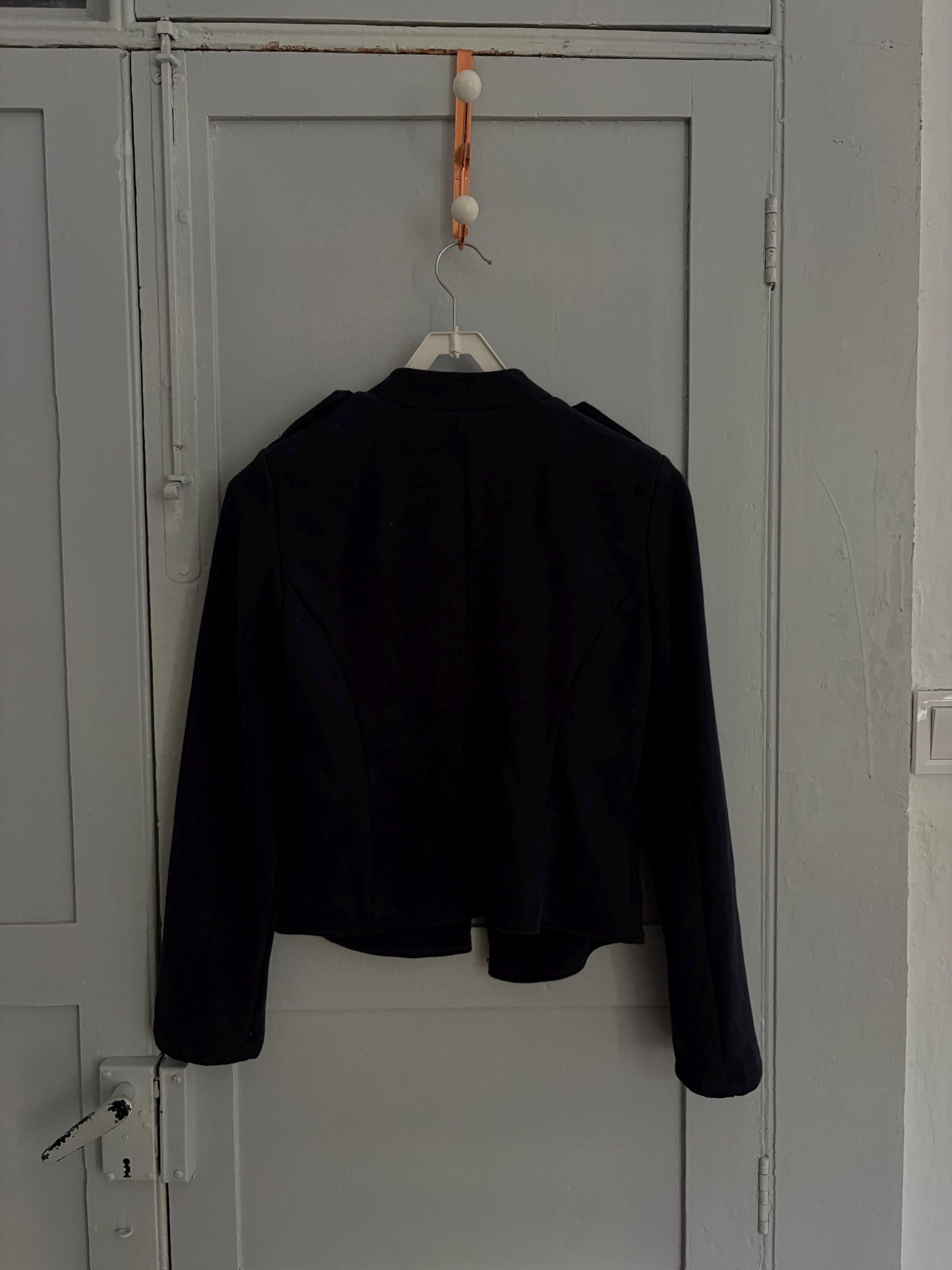 Classic Polo by Ralph Lauren navy blue classic cardigan, Short elegant cotton jacket, Designer clothing, Fall collection, XS - S