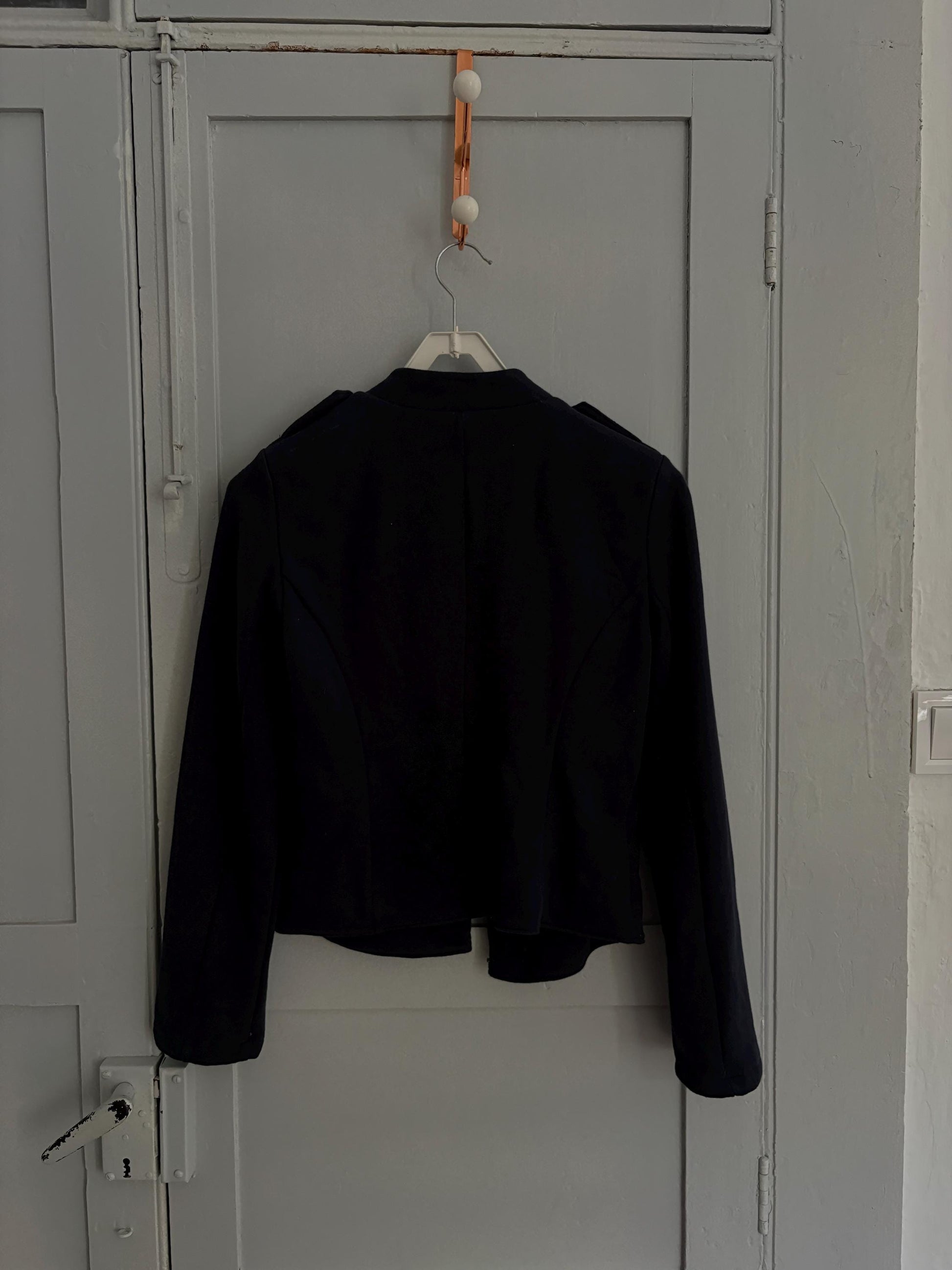 Classic Polo by Ralph Lauren navy blue classic cardigan, Short elegant cotton jacket, Designer clothing, Fall collection, XS - S