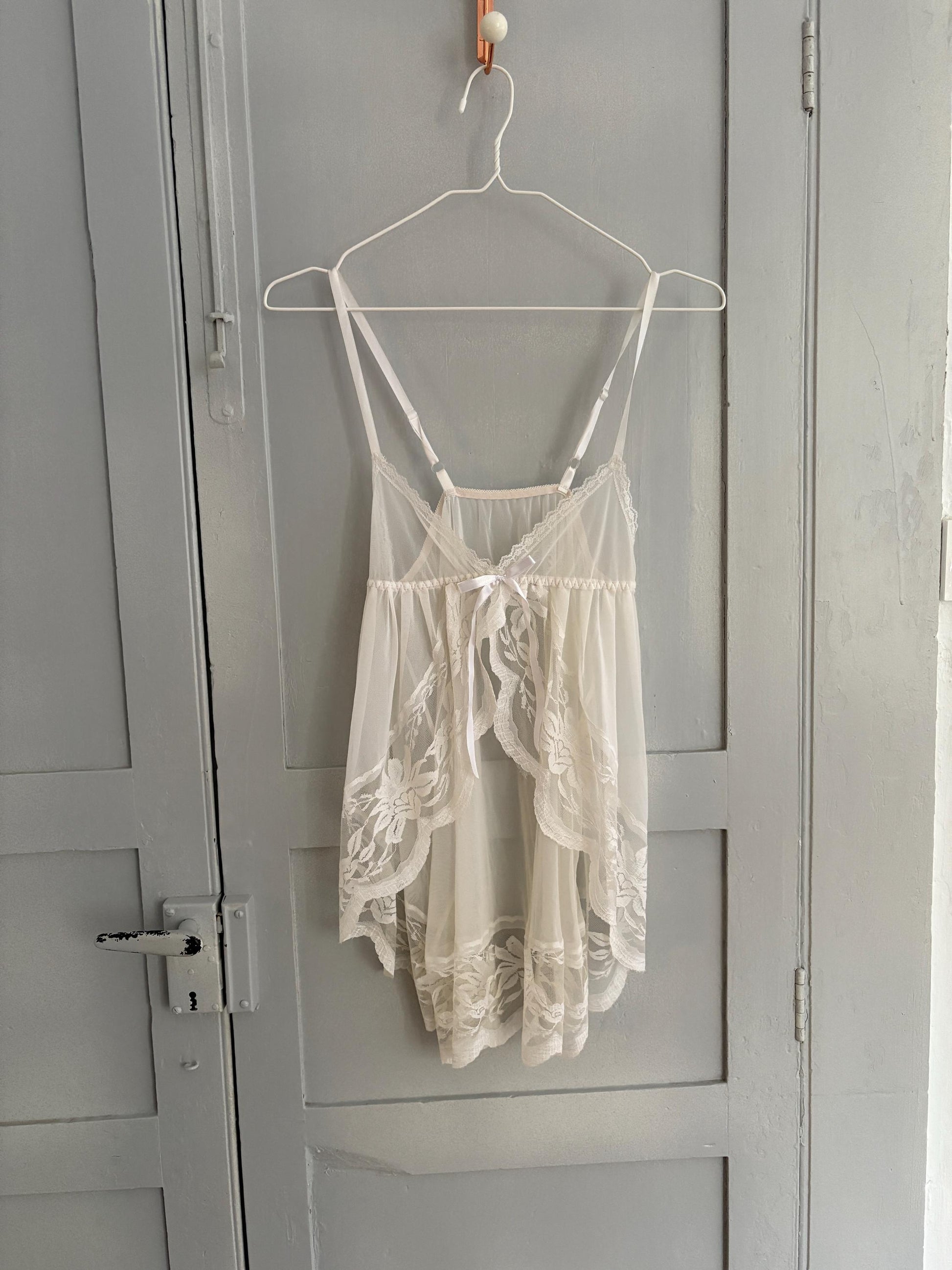 Vintage white sheer babydoll dress, Made in Italy see through night dress, Cute date night pyjamas, Photoshoot clothing, XS