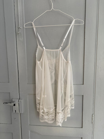 Vintage Sheer White Babydoll Top — additional view 9