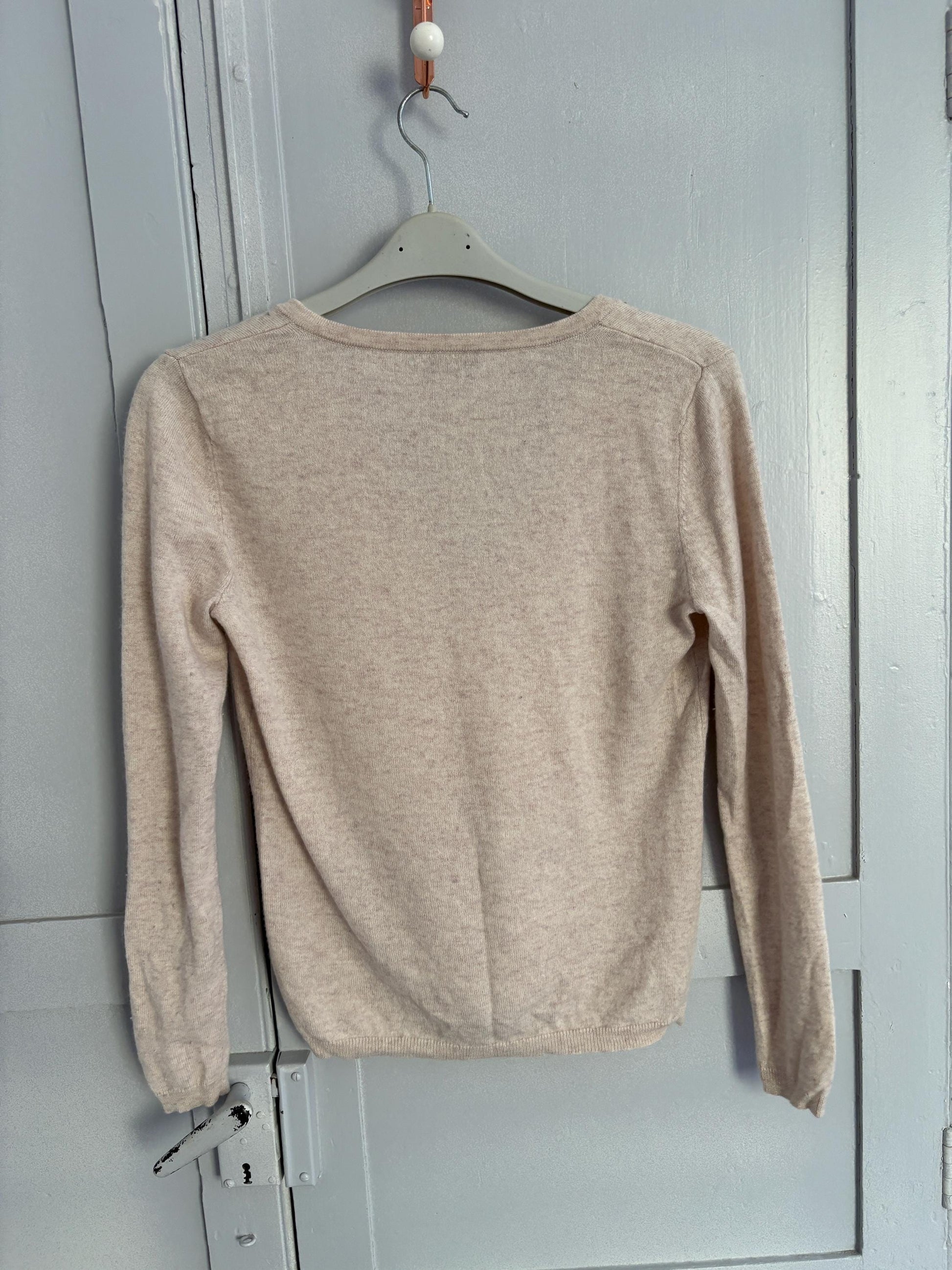 Vintage ivory jumper by Caroll Paris, Super soft pullover, Vintage eggshell knitwear, French designer knitwear, Cashmere blend shirt, XS
