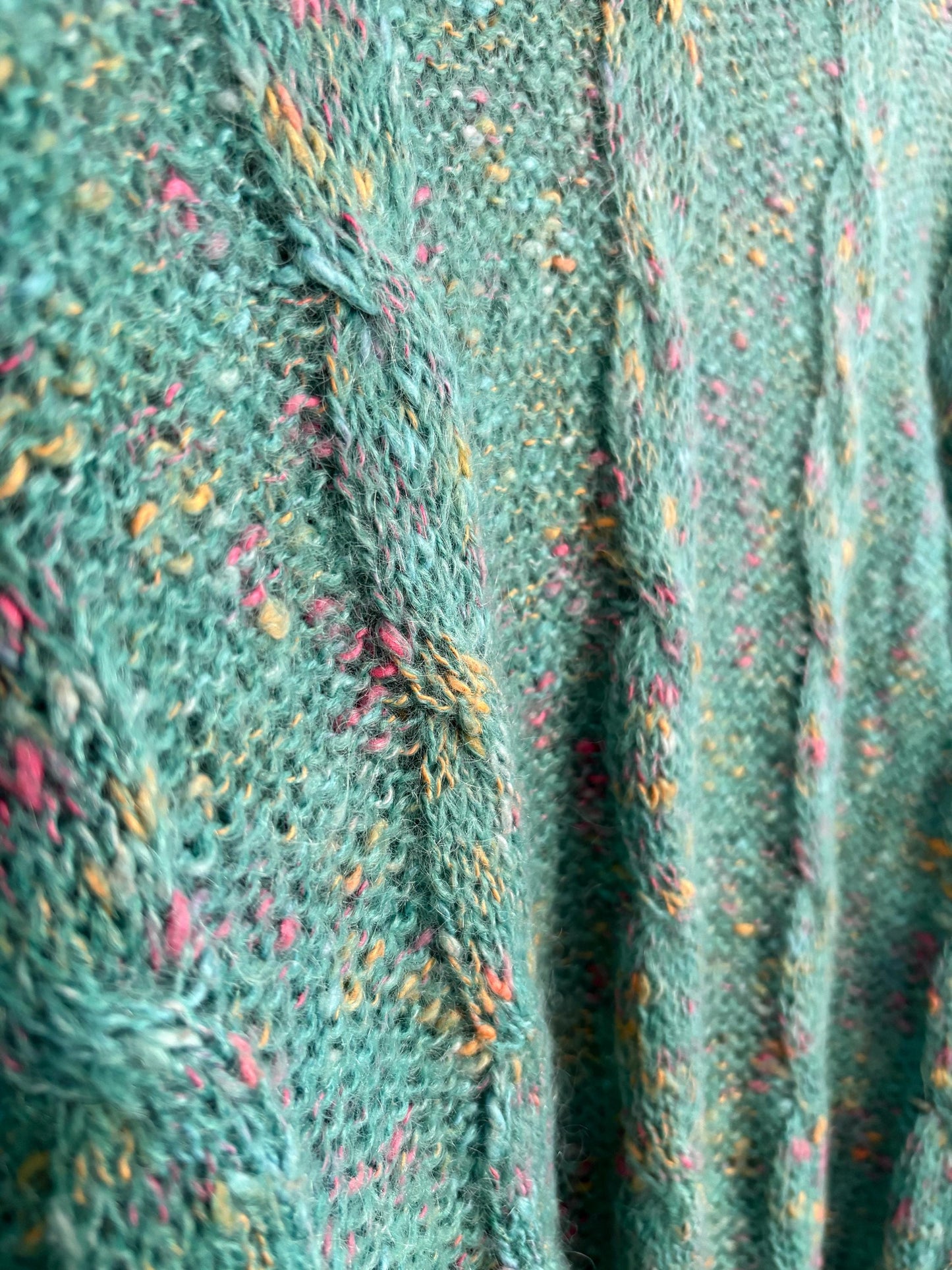 Carla Barbera vintage green confetti pullover, Italian designer jumper, Retro colourful knitwear, 80s ugly Christmas sweater