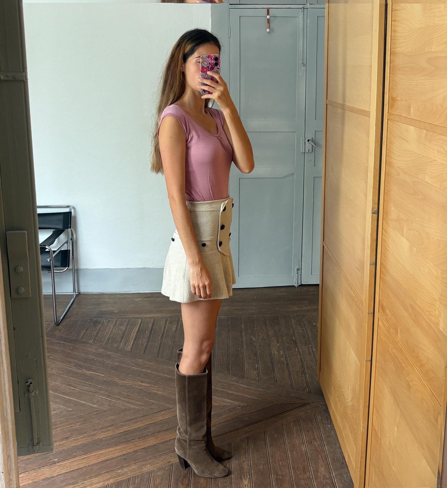 Vintage soft pink Camisole Top, Elegant warm pink Boho Chic Y2k tank top, Sexy see open neckline Lightweight cotton summer woman clothing