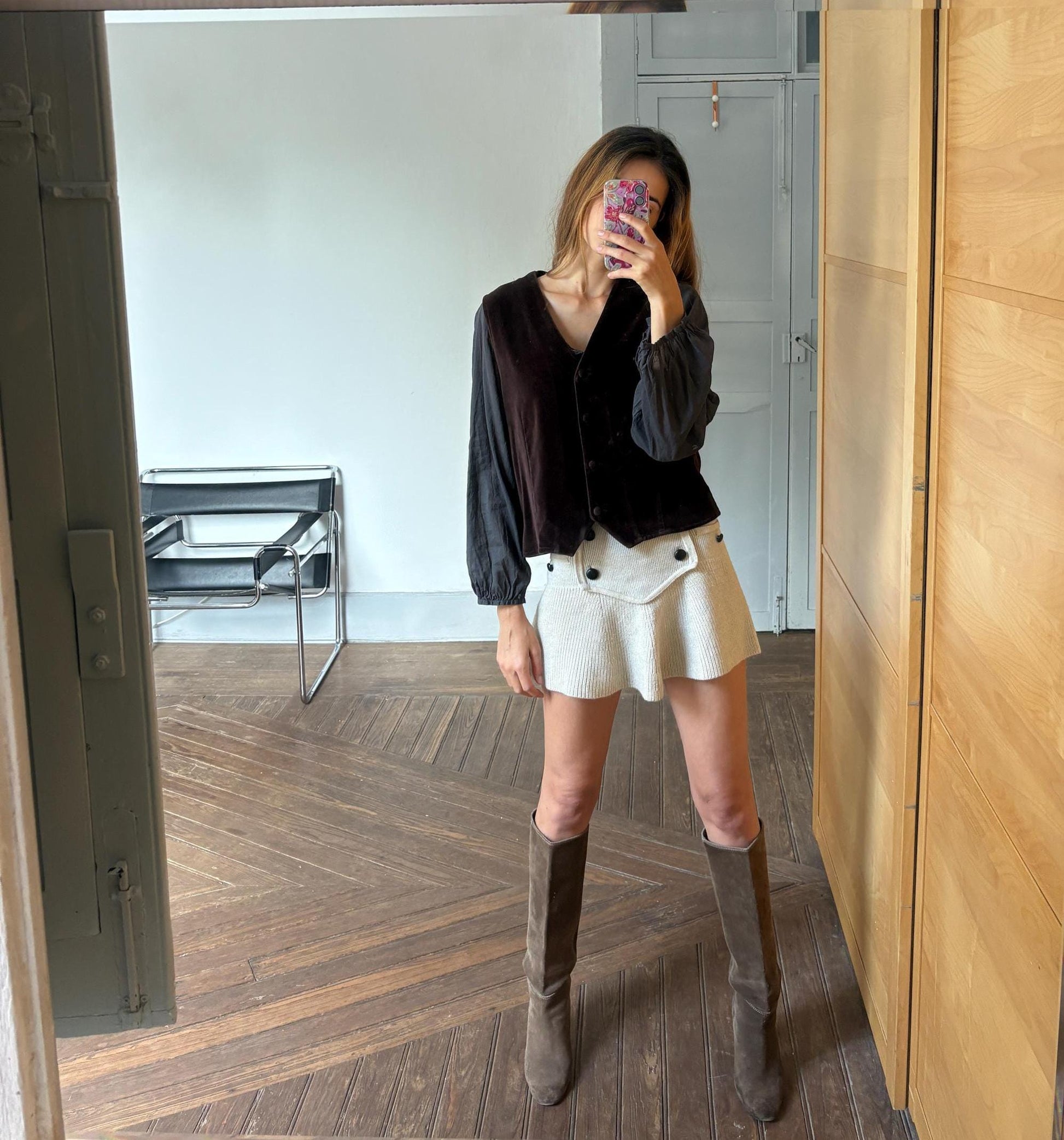 Vintage dark brown Velvet gilet, Sleeveless velour christmas vest, Vintage dark academia waistcoat, Smart professor clothing, M