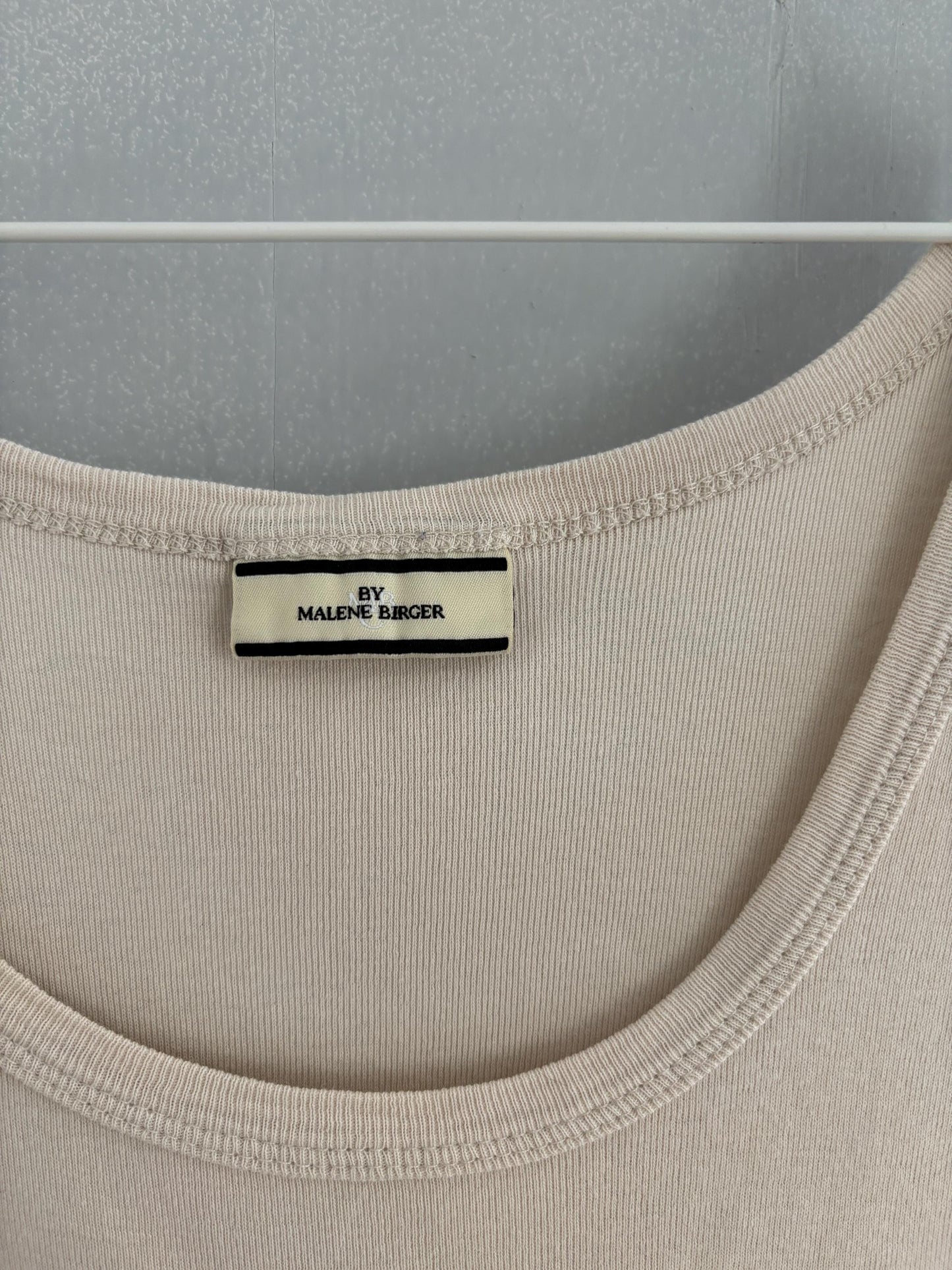 Vintage off white By Malene Birger tank top, Designer eggshell white camisole, Elegant cotton top