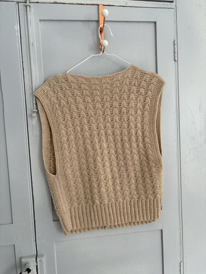Cream Knit Vintage Sleeveless Vest — additional view 6