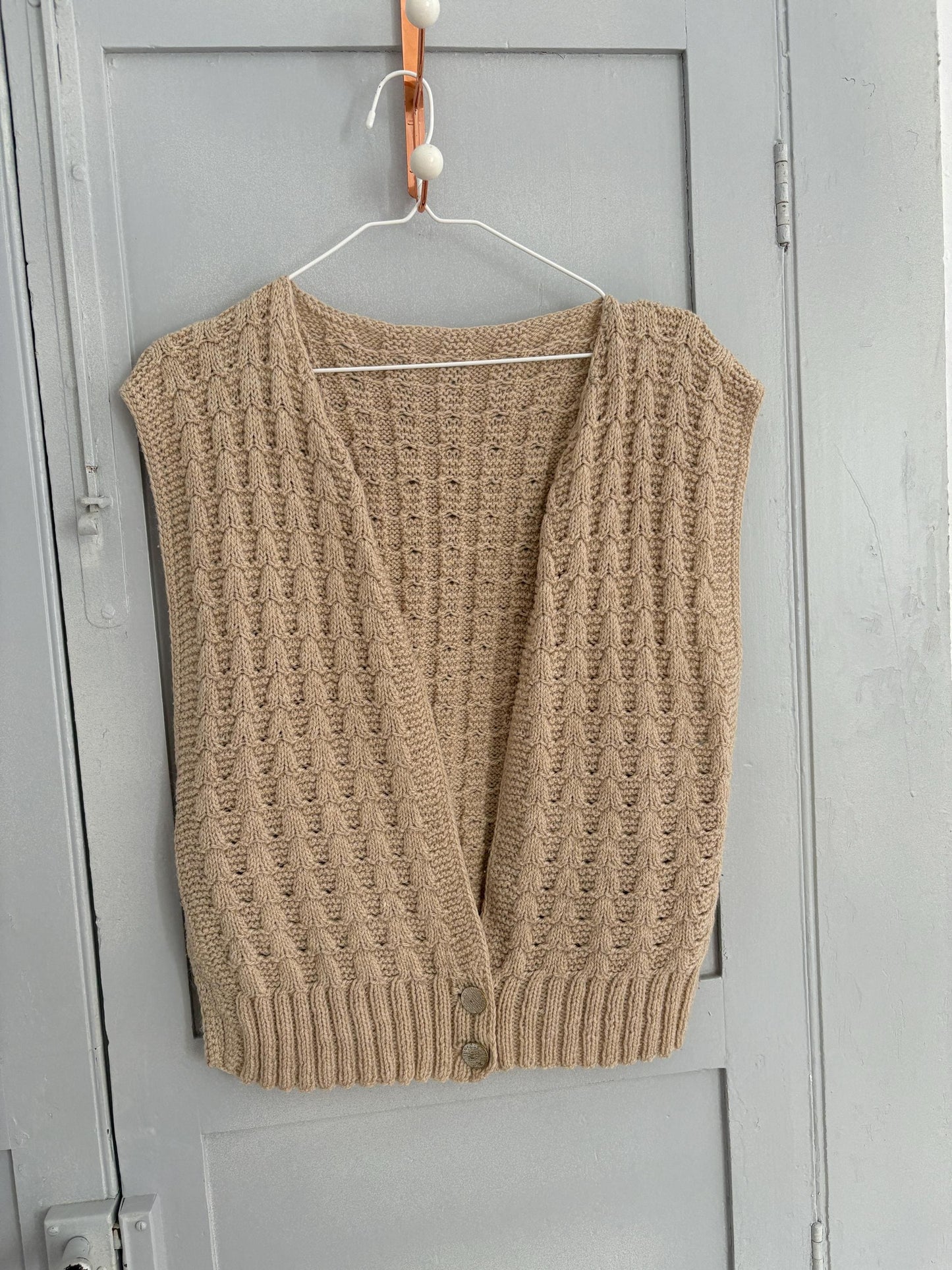 Cream Knit Sweater Vest | Vintage Academia Sleeveless Cardigan
