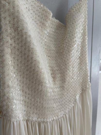 Vintage White Sequin Bandeau Jumpsuit — additional view 9