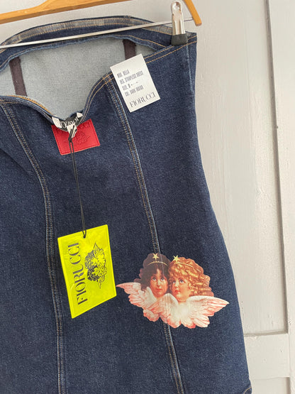 Vintage FIORUCCI Strapless Denim Bodycon Dress — additional view 9