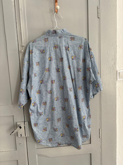 Vintage Blue Floral Oversized Blouse — additional view 8