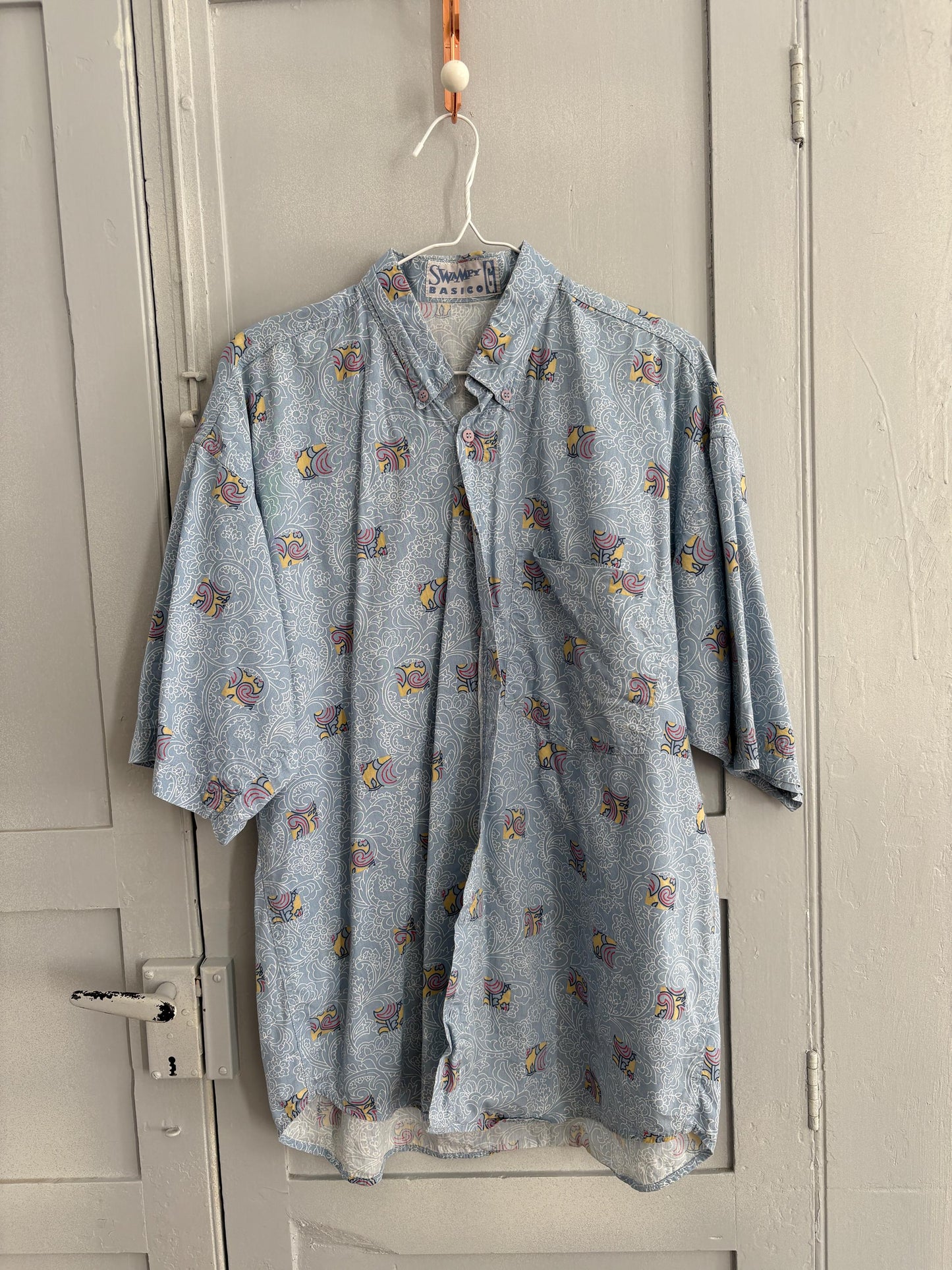 Vintage Blue Floral Oversized Blouse — additional view 9