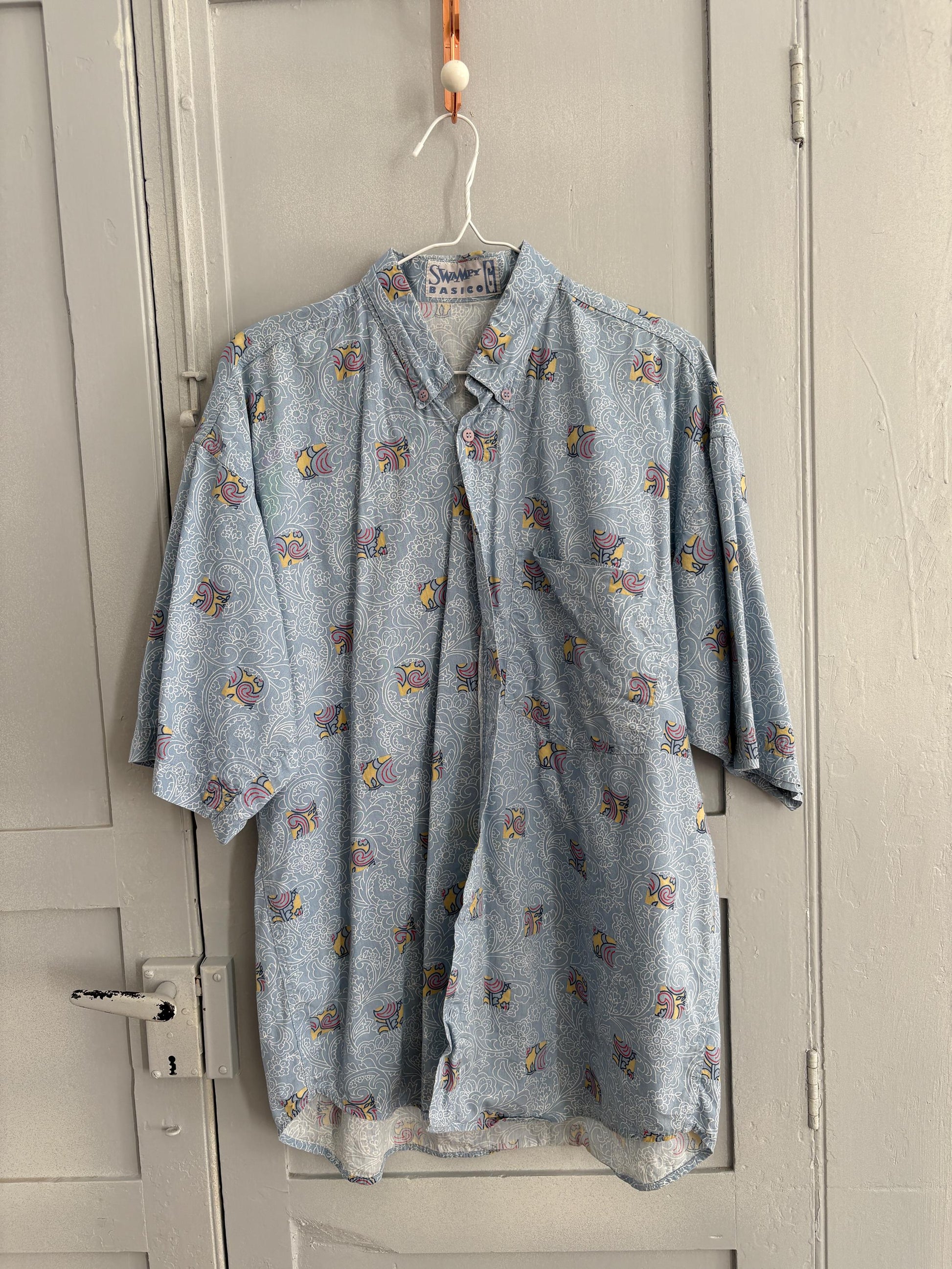 Vintage Blue Floral Oversized Blouse — additional view 9