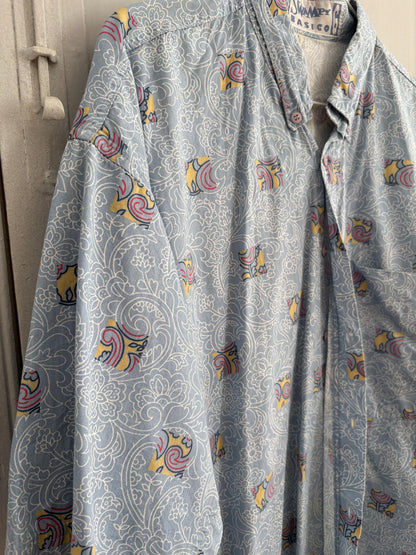 Vintage Blue Floral Oversized Blouse — additional view 10