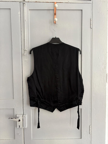 Yashi Yamamuri Gold Italian Silk Vintage Tapestry Vest M
