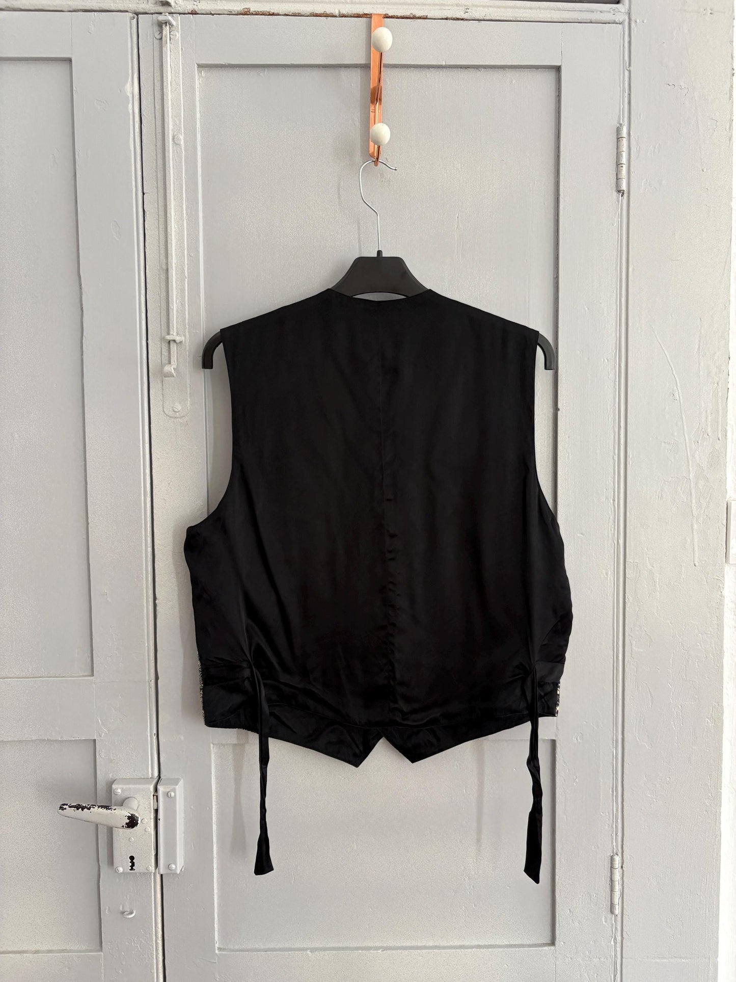 Italian Silk Tapestry Vest, Women gilet, Sleeveless jacket, Vintage light academia waistcoat, Bohemian smart clothing, 80s waistcoat, M