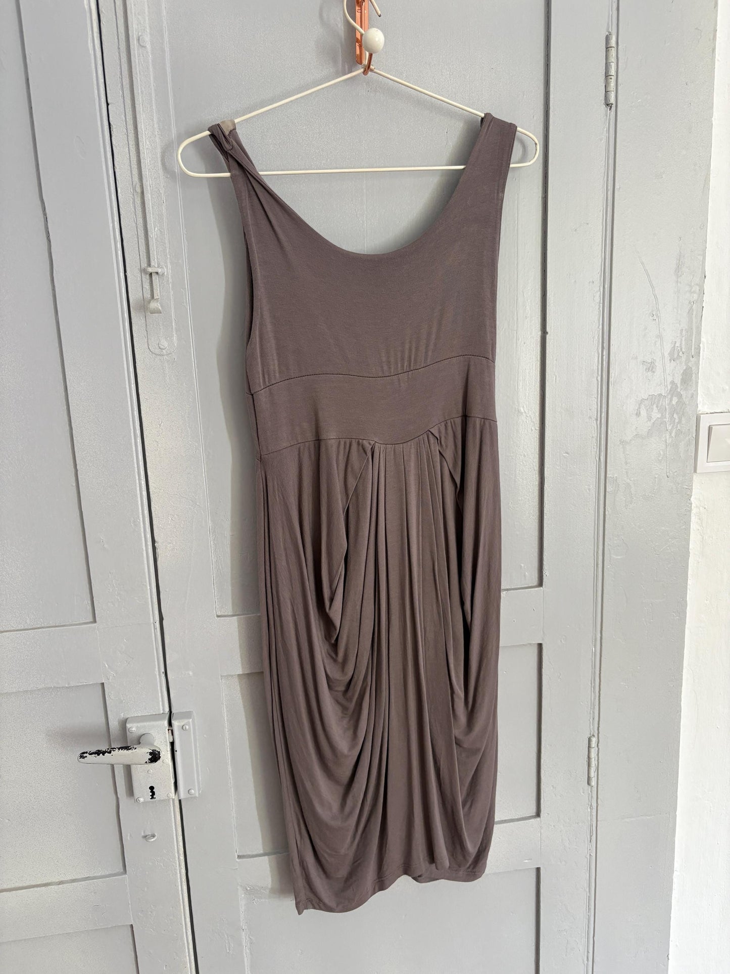 Vintage grey midi Dress, Sleeveless sexy Slip Dress, Minimalist Boho Style, Comfortable summer dress