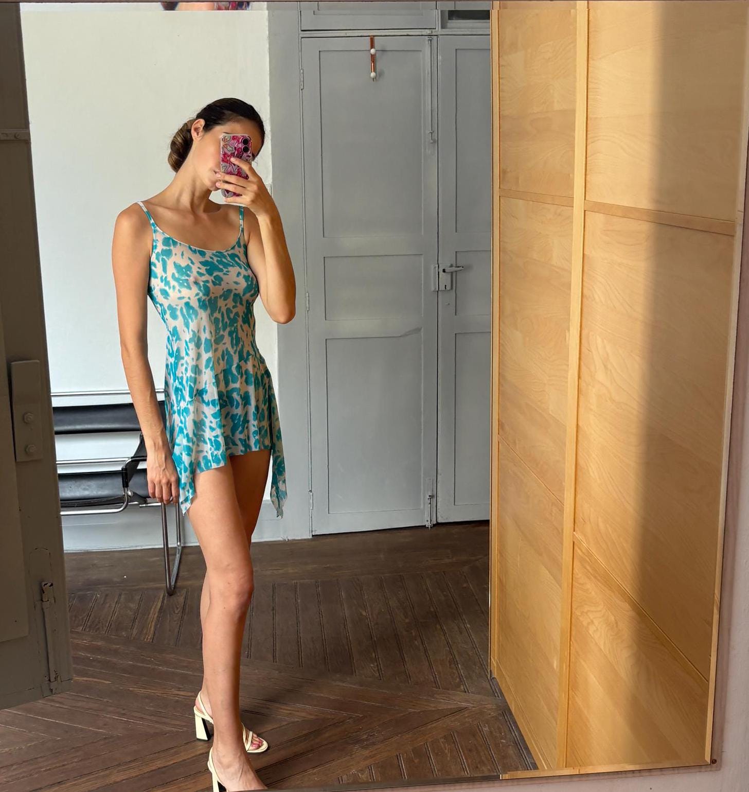 Y2K sexy Vintage blue sheer lingerie dress, See through net bikini dress, Photoshoot clothing, Playful lingerie