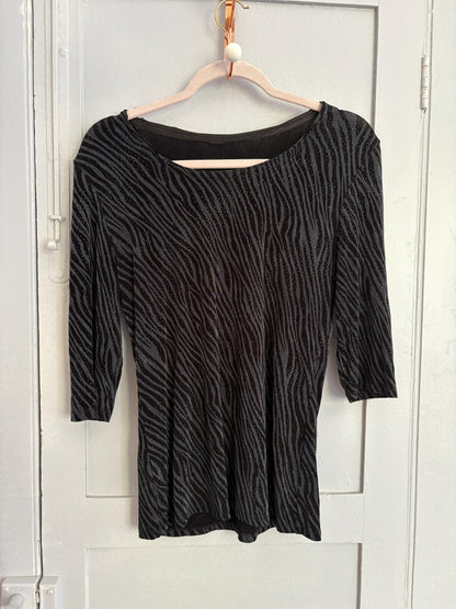 Vintage Black Zebra Print Women's Shirt — additional view 9