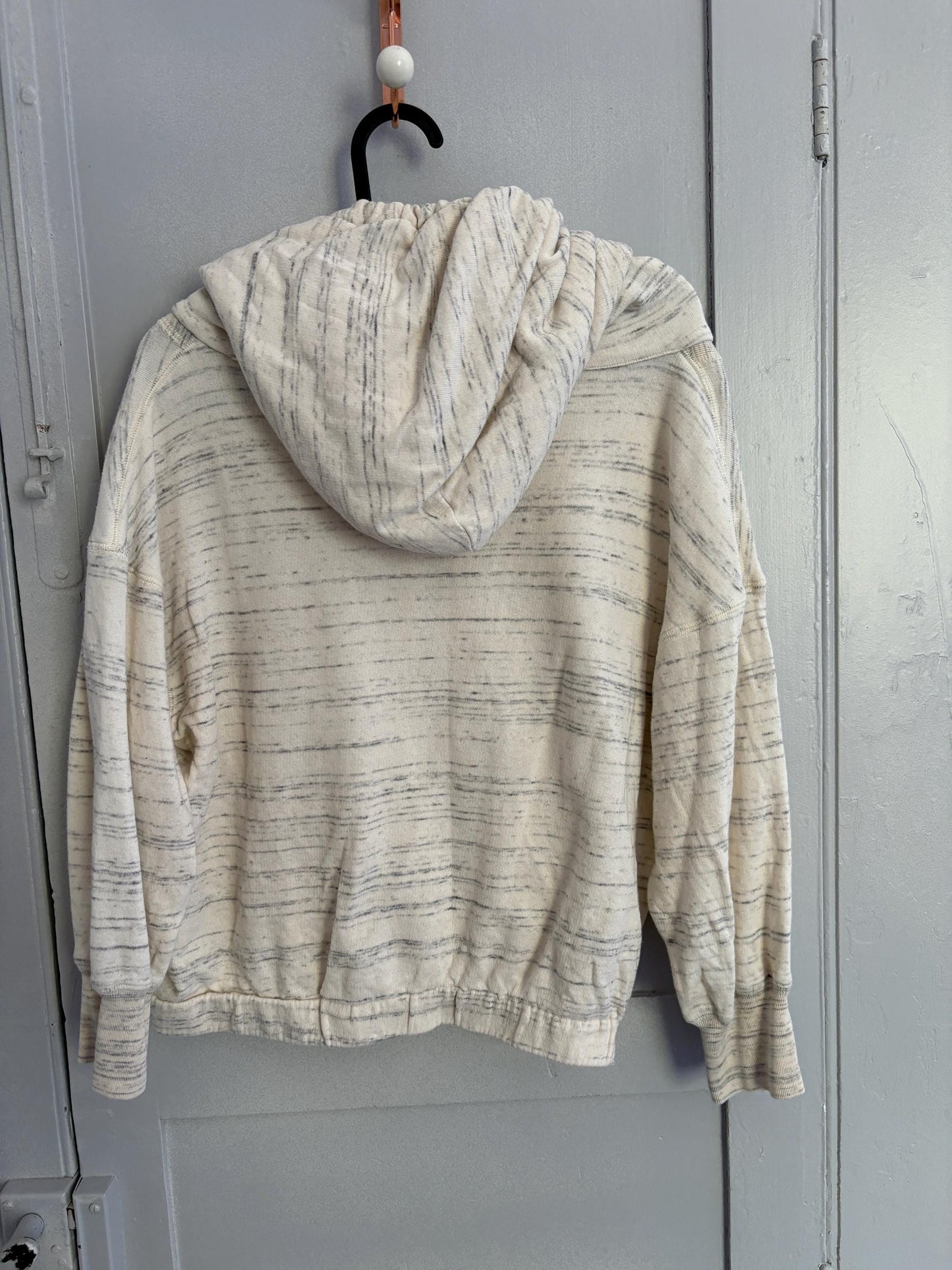 Vintage Isabel Marant hooded vest, White and greyncardigan, French designer clothing, Emily in Paris style