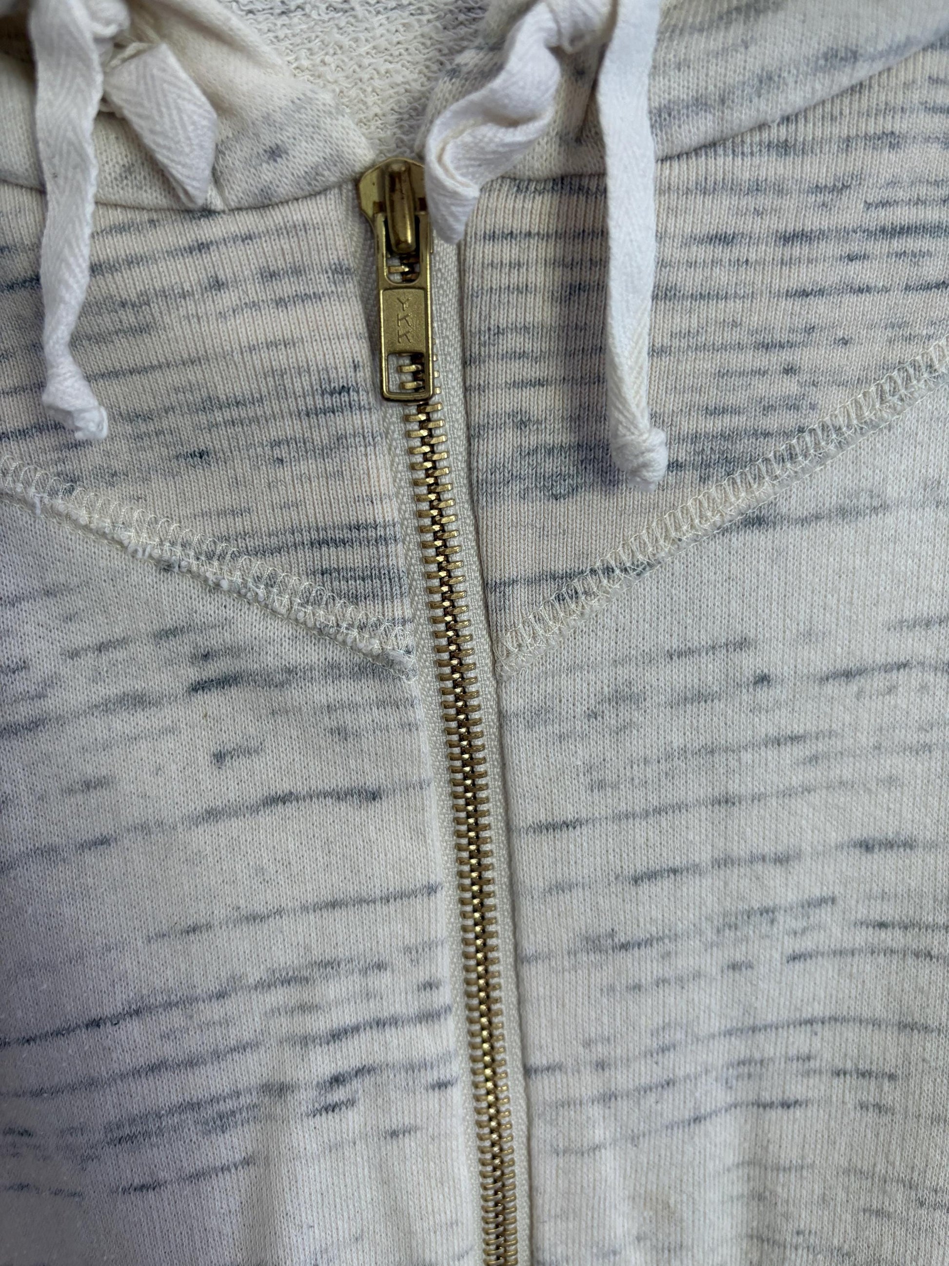 Vintage Isabel Marant hooded vest, White and greyncardigan, French designer clothing, Emily in Paris style