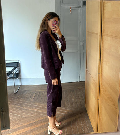 Vintage Velvet Raisin Blazer And Pants Set — additional view 5