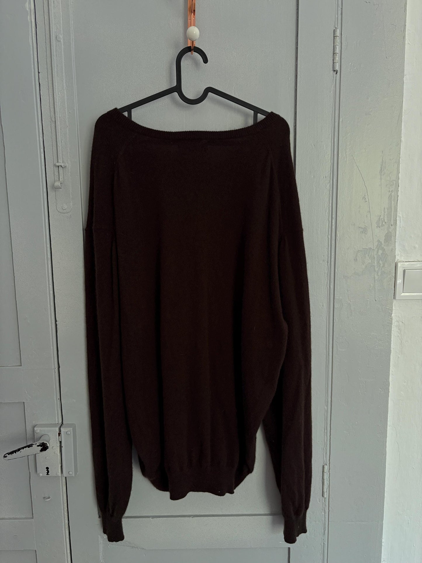 CASHMERE vintage Emidio Tucci pullover, Luxury Designer dark brown Luxe sweater, Long sleeve Christmas Super soft winter knit , XXXXL