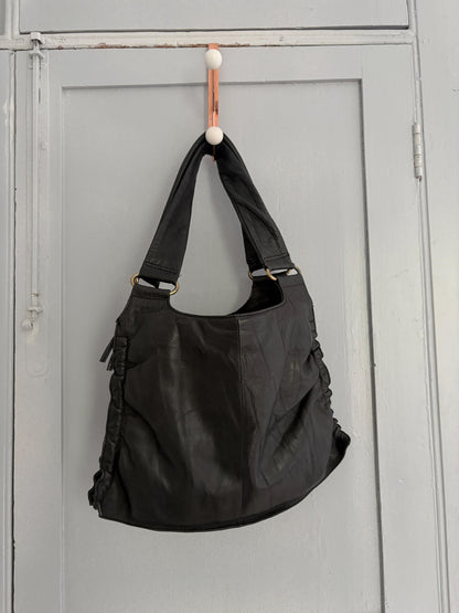 Vintage Black Leather Berlin Baguette Bag — additional view 10