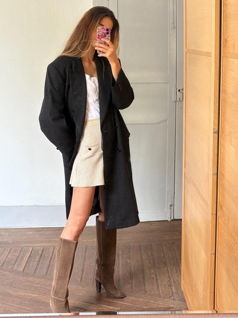 BURBERRY long Dark academia wool overcoat, Oversized winter wool jacket, Charcoal dark grey Elegant boyfriend autumn coat, Grandpa style