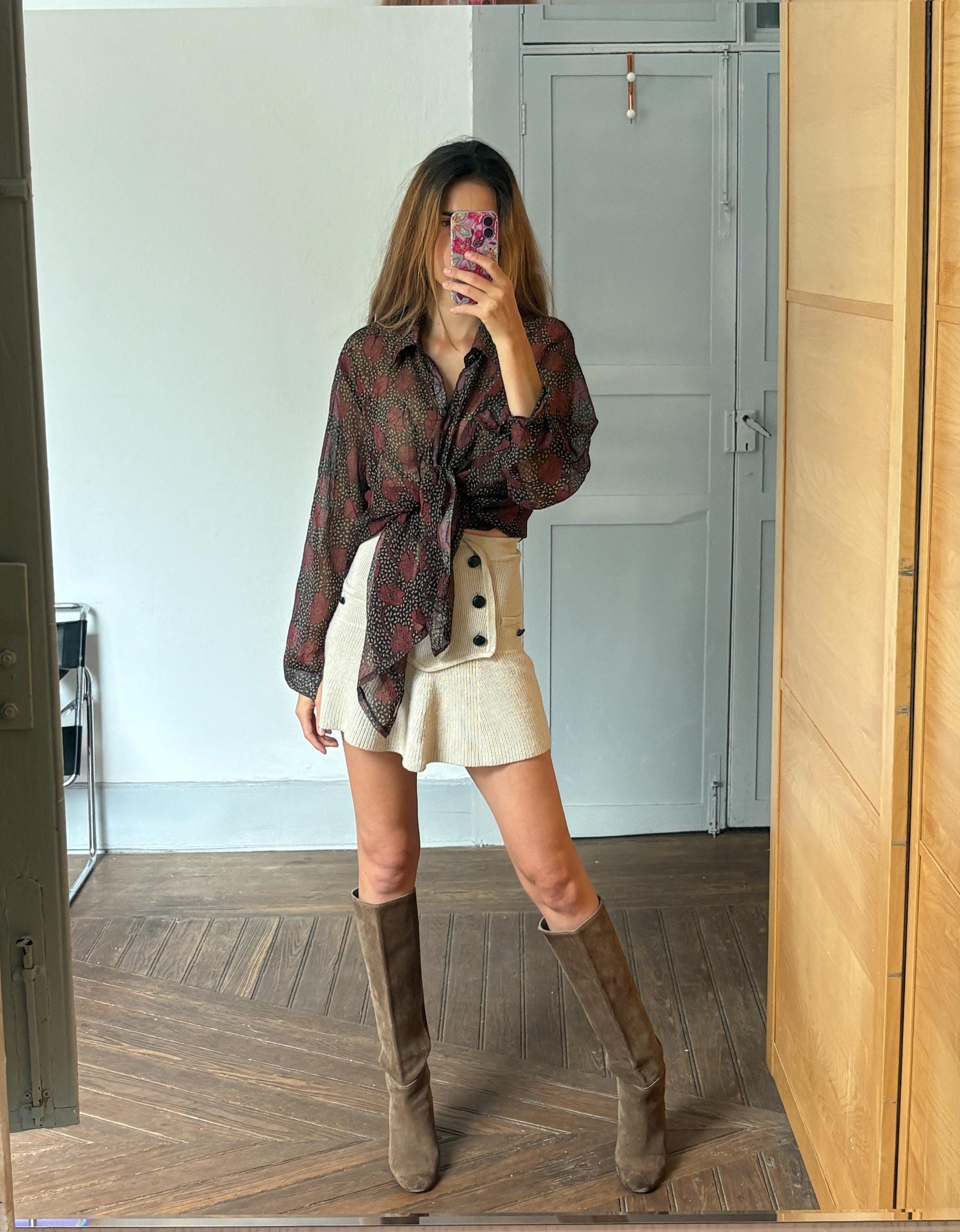 Sheer black floral button down shirt, wrap top, See through feminine beach wear, Dark gothic sheer floral blouse, Lightweight summer shirt