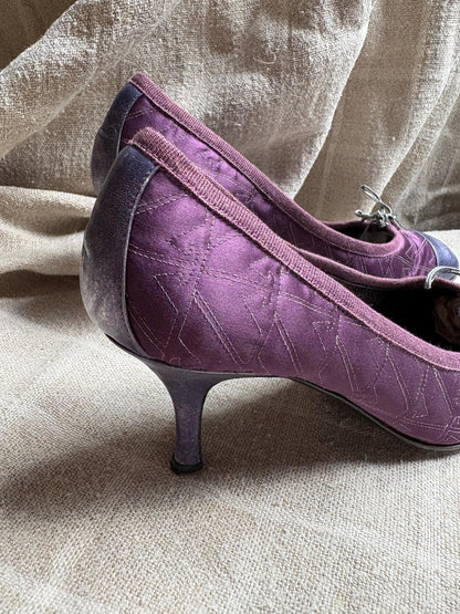 Vintage Emporio Armani Purple Kitten Heels — additional view 9