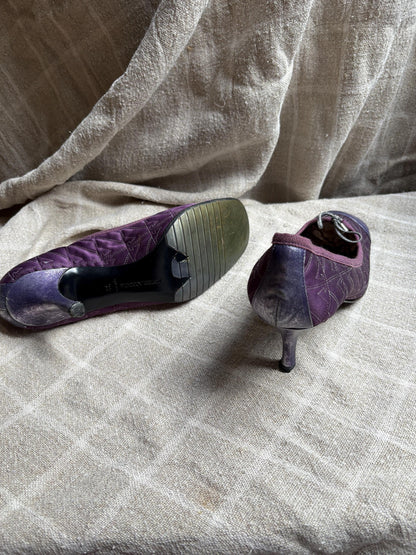 Vintage Emporio Armani Purple Kitten Heels — additional view 10