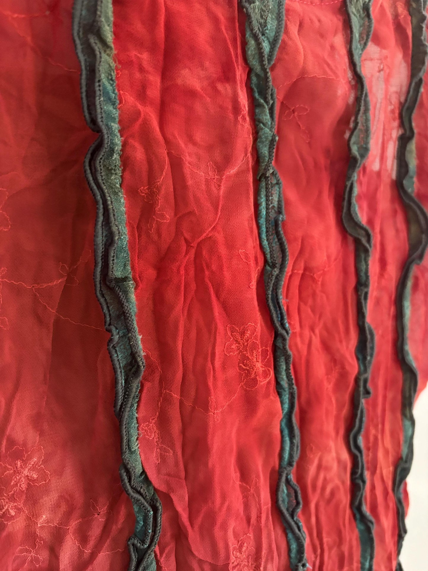 Red vintage camisole with knotted shoulder straps