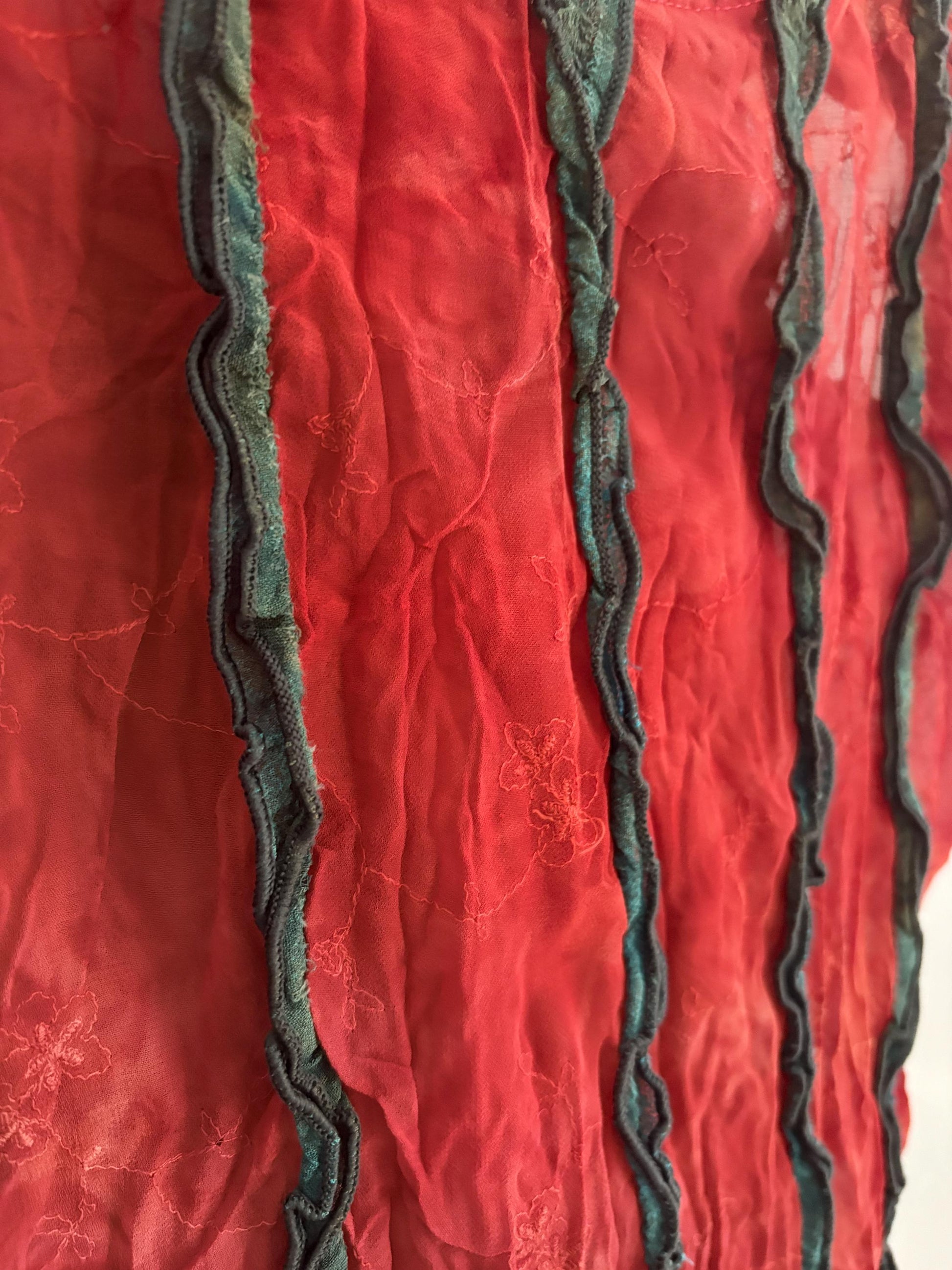 Red vintage camisole with knotted shoulder straps, Retro Unique vintage summer camisole