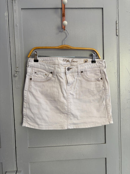 Vintage Y2K White Denim Mini Skirt — additional view 7