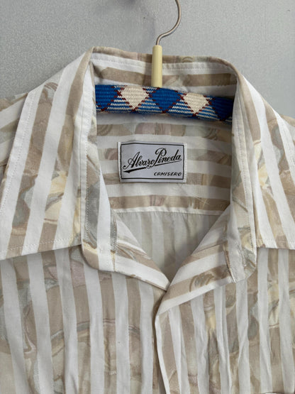 Vintage Striped Floral Oversized Button-Down Shirt — additional view 9