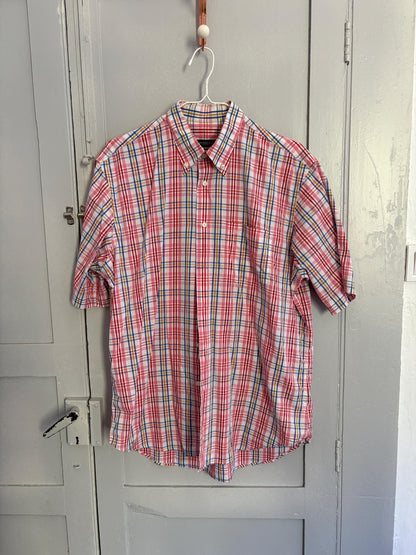 Vintage BURBERRY London light pink men blouse, Oxford designer shirt, Boxy fit,