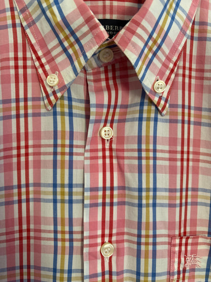 Vintage BURBERRY London light pink men blouse, Oxford designer shirt, Boxy fit,