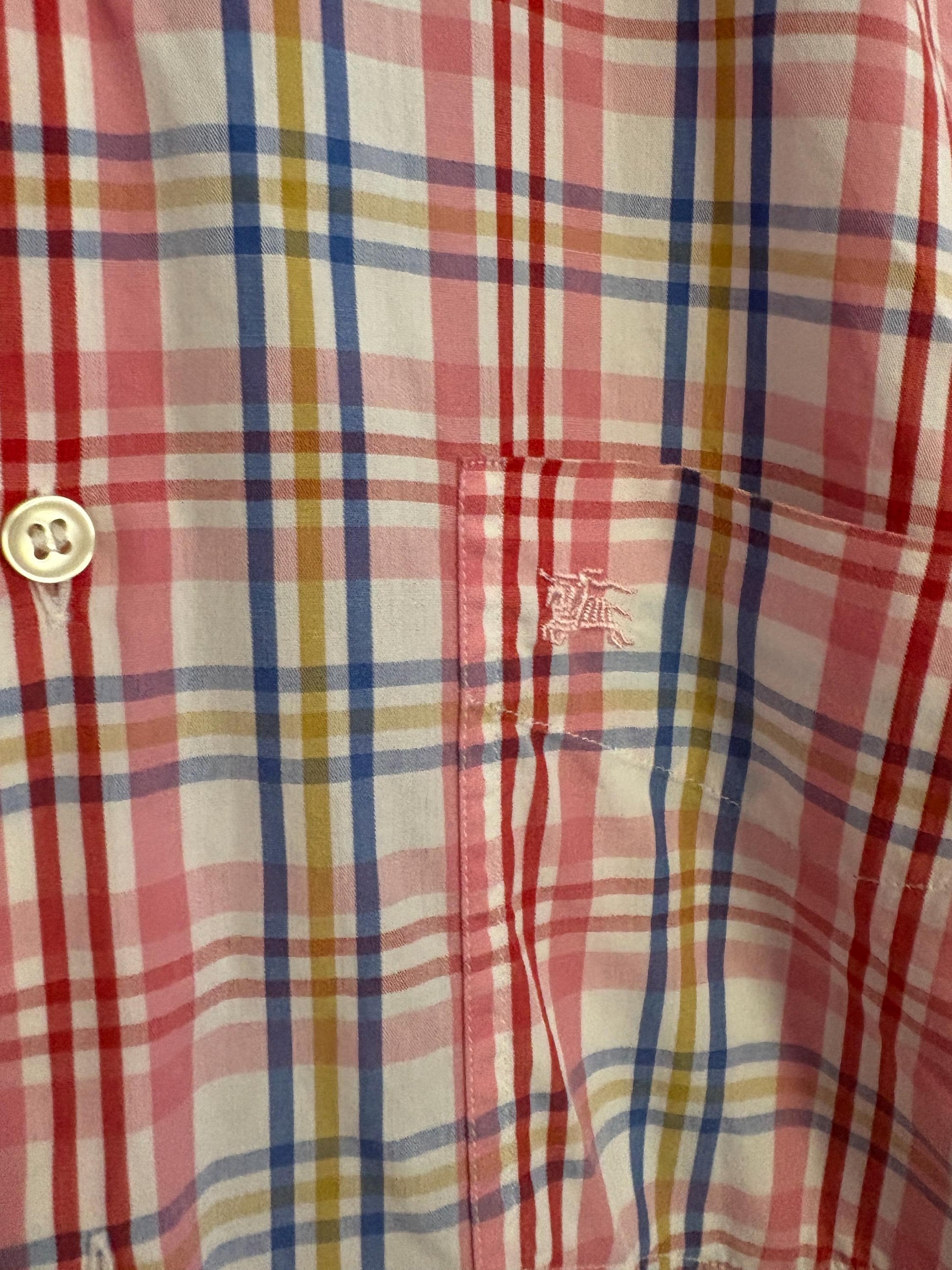 Vintage BURBERRY London light pink men blouse, Oxford designer shirt, Boxy fit,